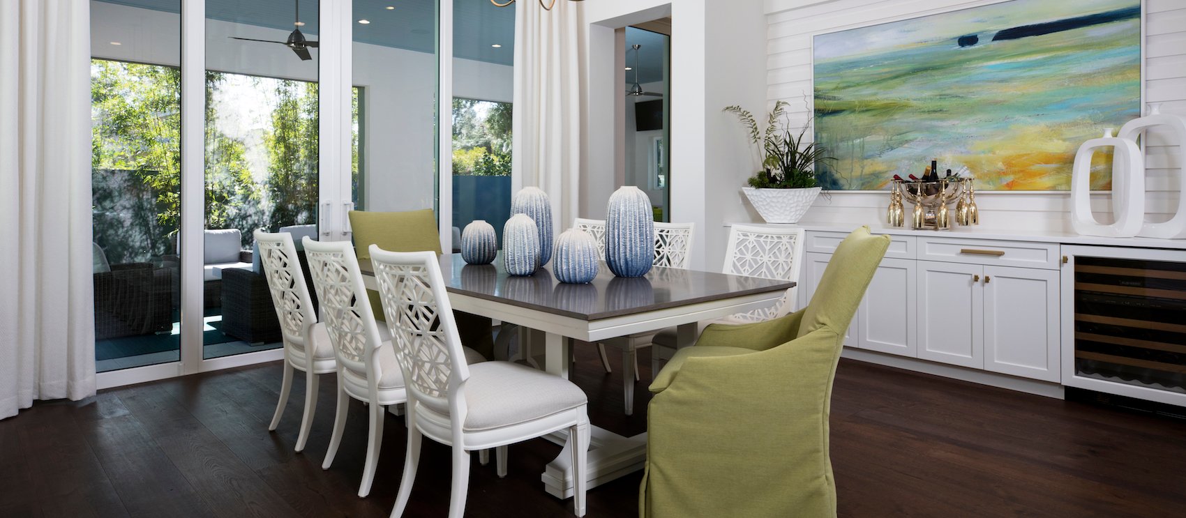 Downton dining interior design in Naples Florida. Full-service interior design