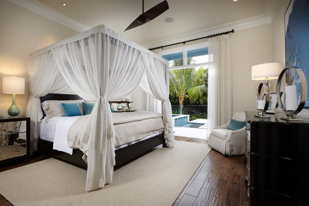 Relax and rejuvenate in the master suite of the Chelston, designed by Melissa Allen of Romanza Interior Design.